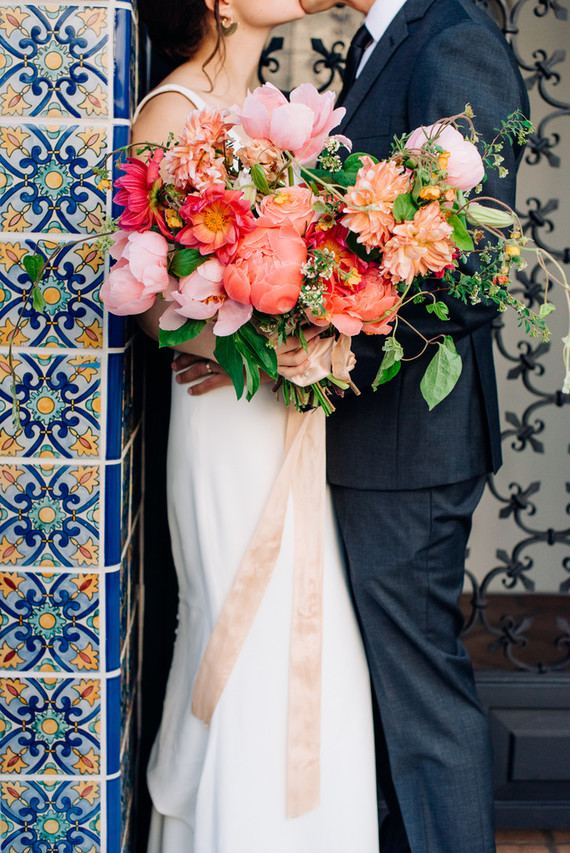 spectacular coral peony bouquet
