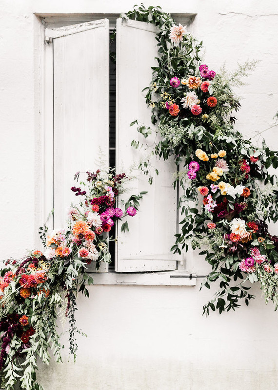 Jewel tone floral explosion at historic Strawberry Mansion in Philadelphia