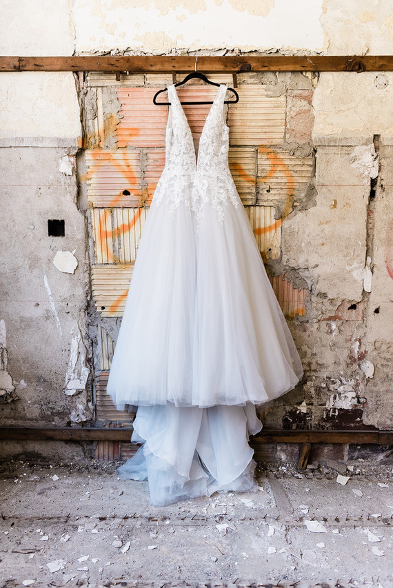 Packard Plant in Detroit wedding editorial