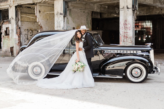 Packard Plant in Detroit wedding editorial