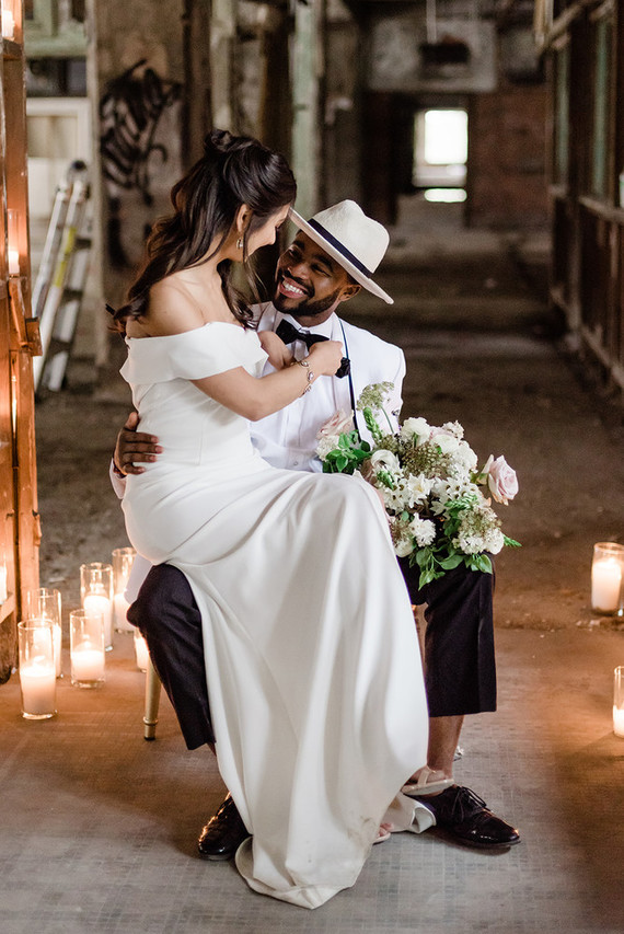 Packard Plant in Detroit wedding editorial