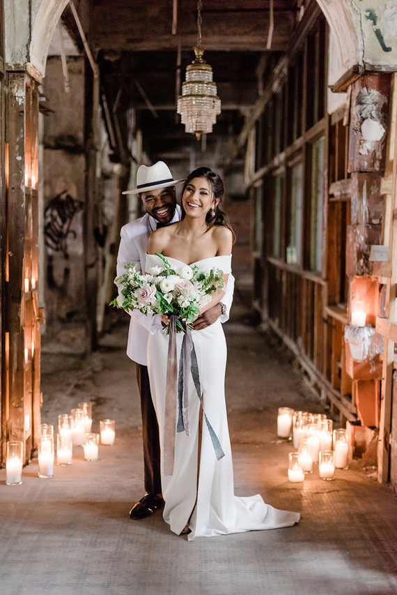 Packard Plant in Detroit wedding editorial