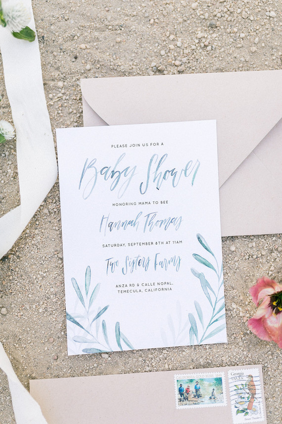 Handwritten watercolor invitations