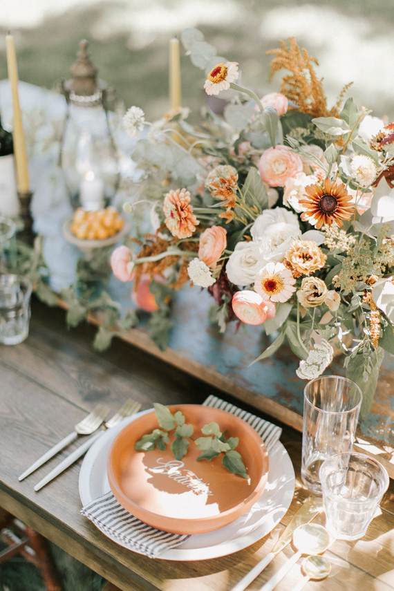 Terracotta place settings Inspiration