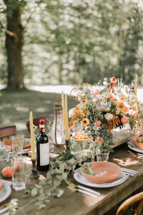 Terracotta and peach table ideas