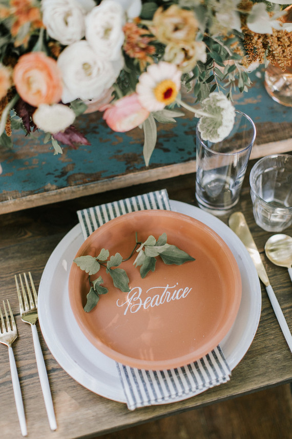 Terracotta place settings Inspiration