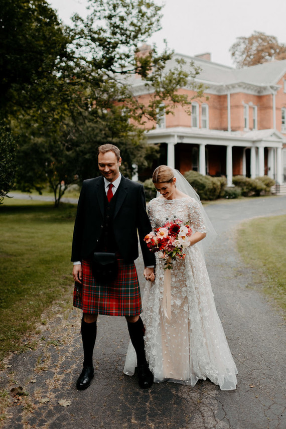 A print maker's thoughtful DIY fall wedding ... with kilts! Inspiration