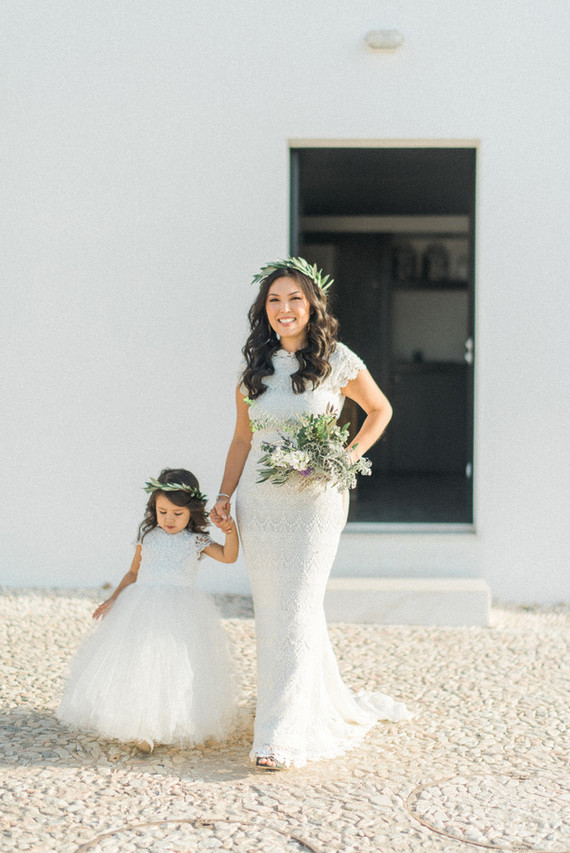 Intimate vow renewal with the couple's children in Portugal Inspiration