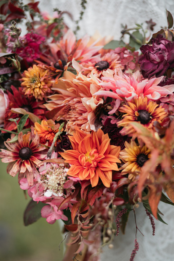 Stunning fall bouquet of dahlias