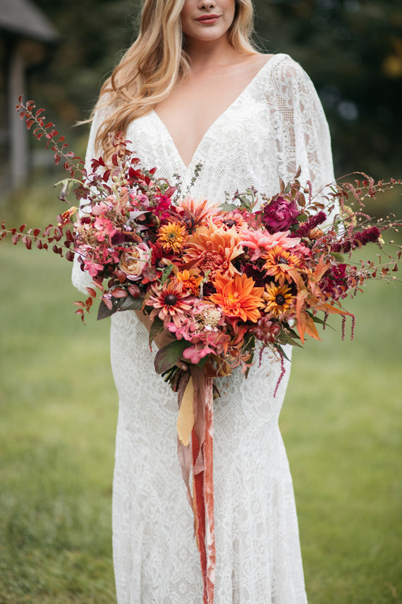 Stunning fall bouquet of dahlias