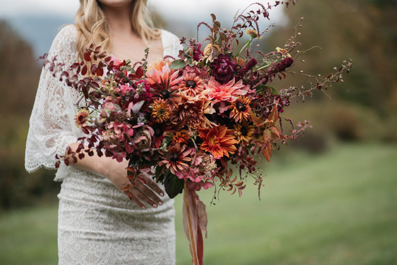 Stunning fall bouquet of dahlias