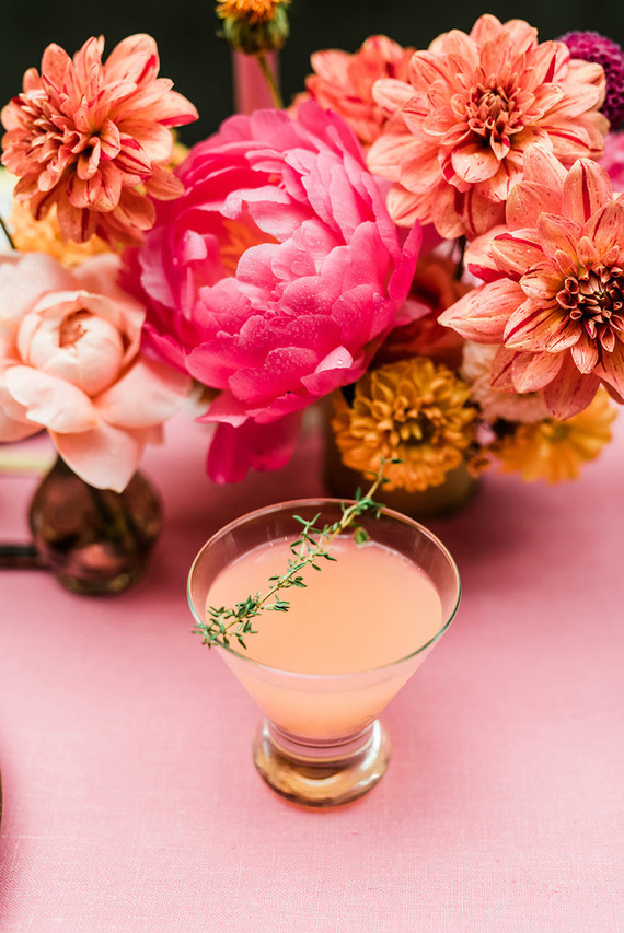 Ultra colorful wedding design inspired by Indian floral garlands and Day of the Dead Inspiration