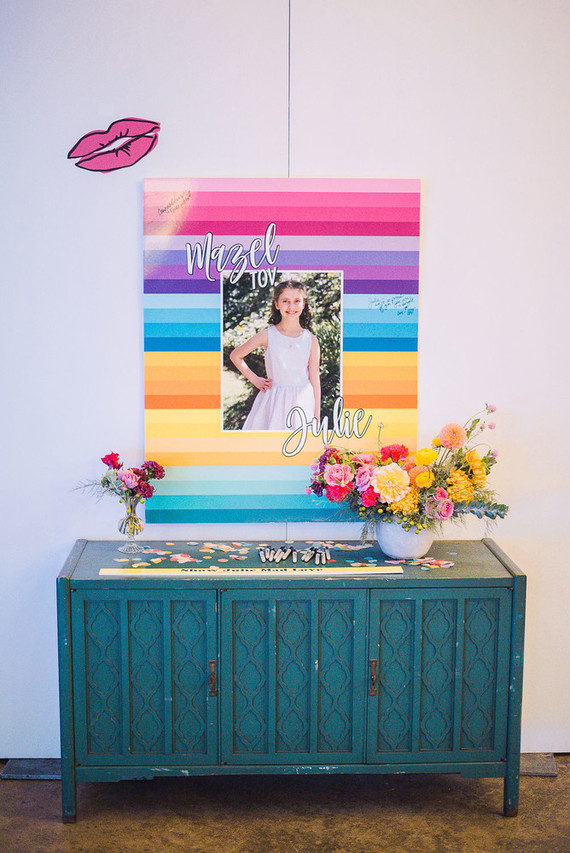 Ultra colorful modern Bat Mitzvah Inspiration