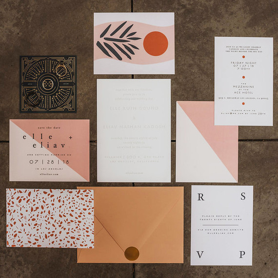 Modern designer wedding invites