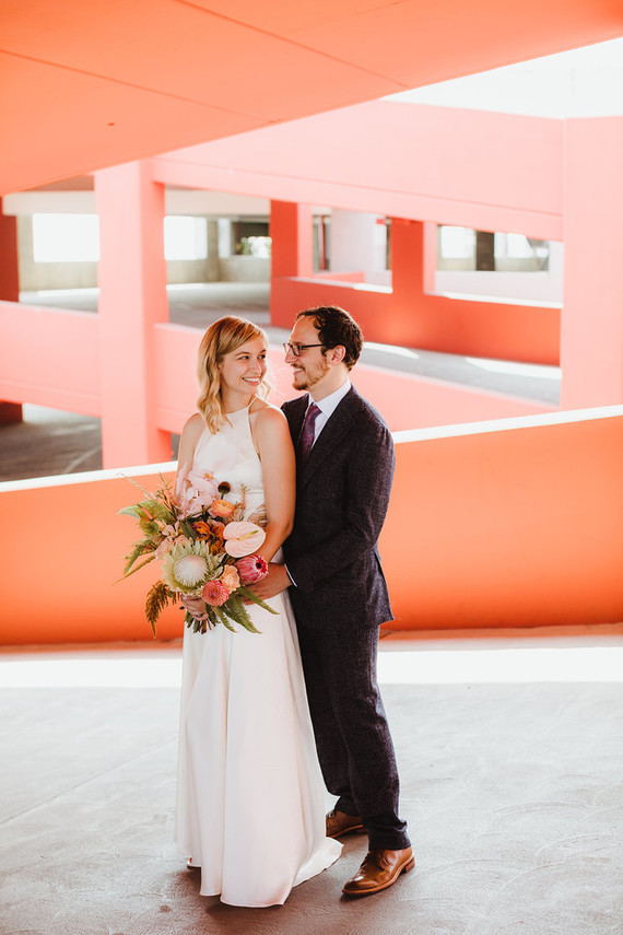 Modern tropical DTLA wedding with designer details at The Millwick