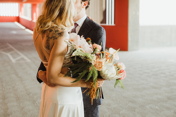 Modern tropical DTLA wedding with designer details at The Millwick