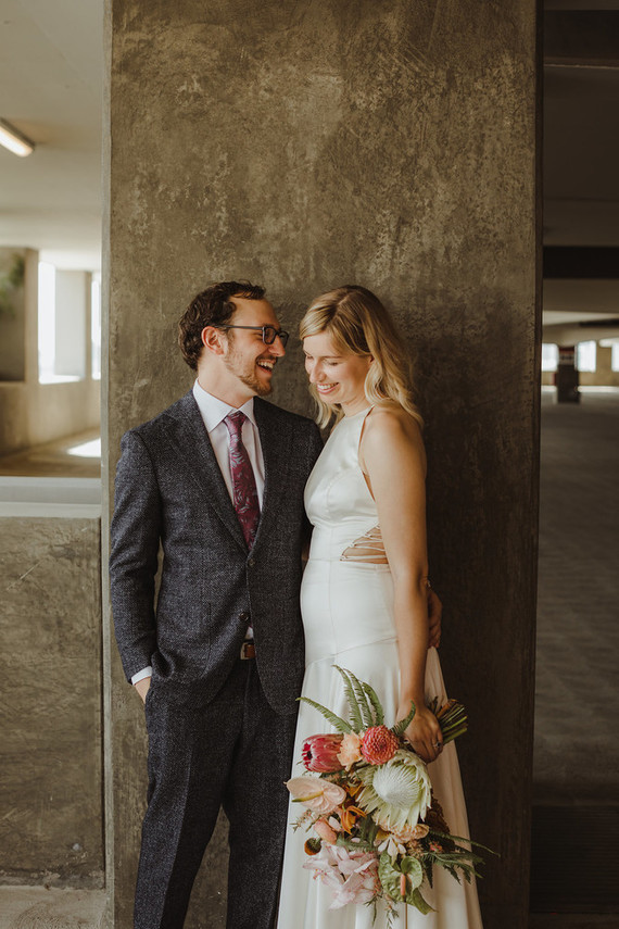 Modern tropical DTLA wedding with designer details at The Millwick
