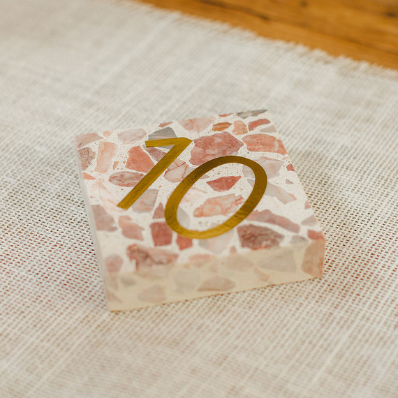 terrazzo table numbers Inspiration