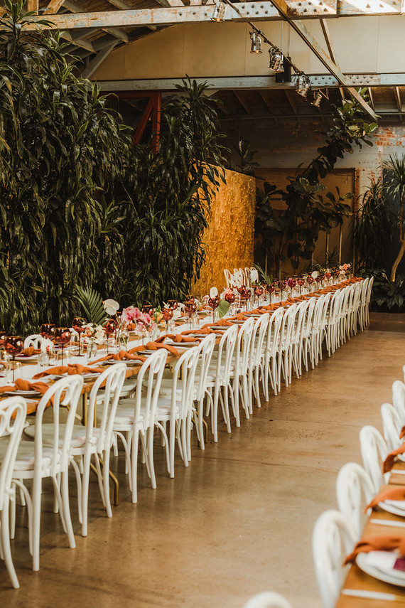 Modern tropical DTLA wedding with designer details at The Millwick Inspiration
