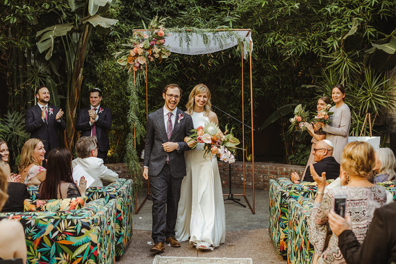 Modern tropical DTLA wedding with designer details at The Millwick