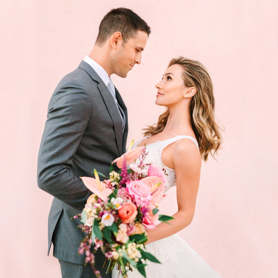 modern wedding day portrait