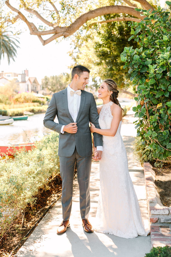 modern bride and groom