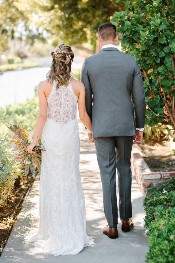 modern bride and groom