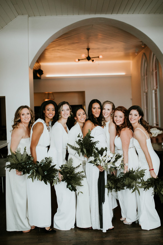 All white urban winter wedding in Cincinnati