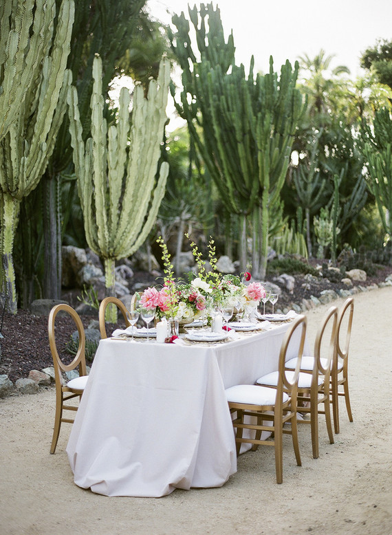 Spring table styling in a cactus garden Inspiration