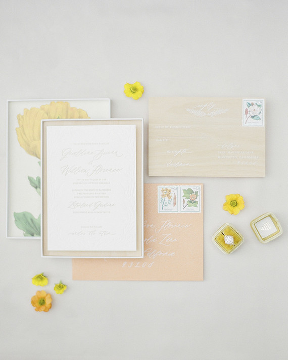 pastel spring wedding invitations