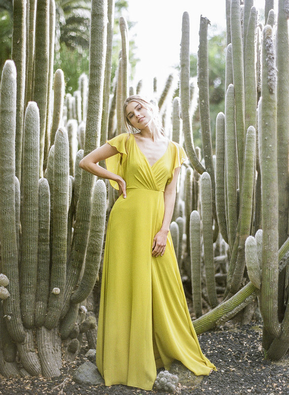Lemon yellow bridesmaid dresses for spring