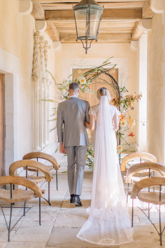 Modern stylish fairytale wedding in a dramatic English garden