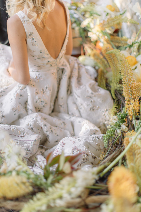 Modern stylish fairytale wedding in a dramatic English garden