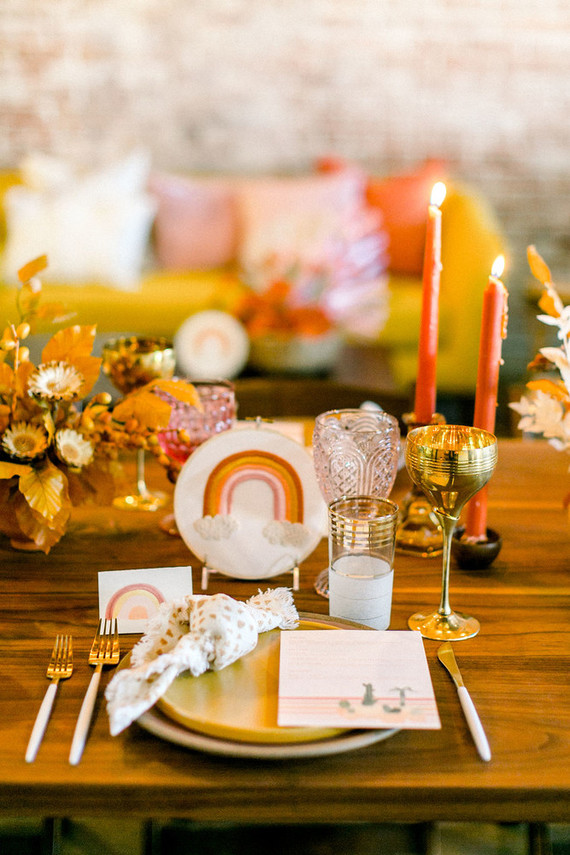 A rainbow Friendsgiving-inspired baby shower Inspiration