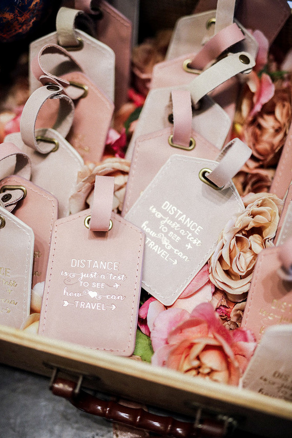 Luggage tag wedding favors