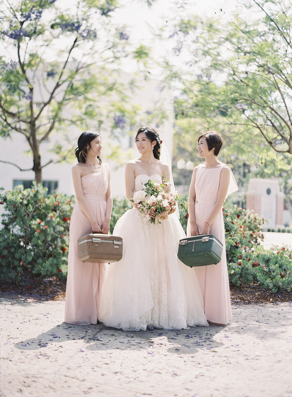 Emerald and pink travel inspired wedding at the USC University Club