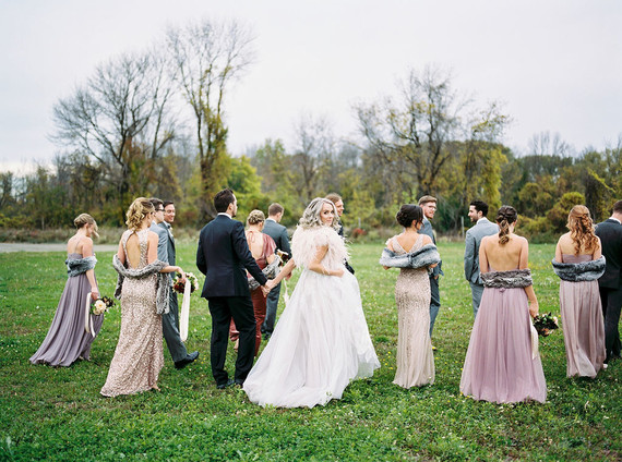 Amazing winter wedding fashion and bridal party style