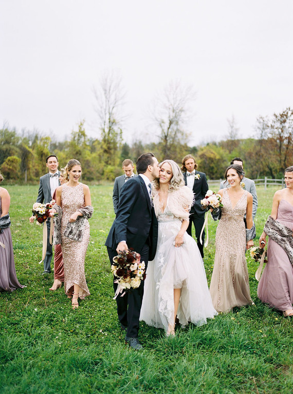 Amazing winter wedding fashion and bridal party style