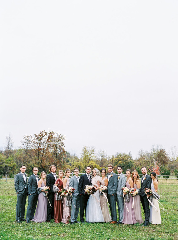 Amazing winter wedding fashion and bridal party style Inspiration