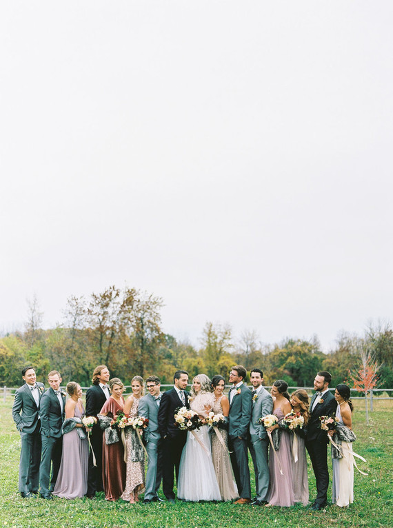 Amazing winter wedding fashion and bridal party style Inspiration