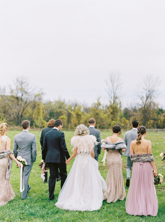 Amazing winter wedding fashion and bridal party style Inspiration
