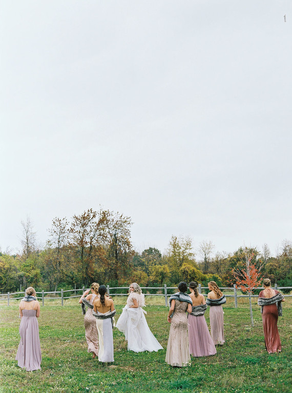 Amazing winter wedding fashion and bridal party style Inspiration