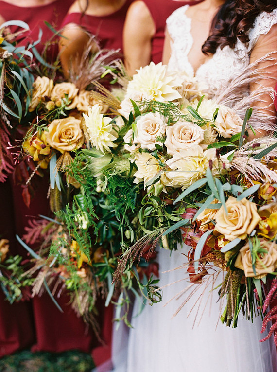 festive holiday bridal party
