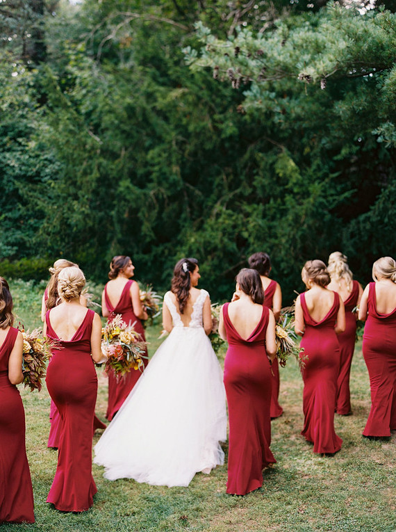 festive holiday bridal party