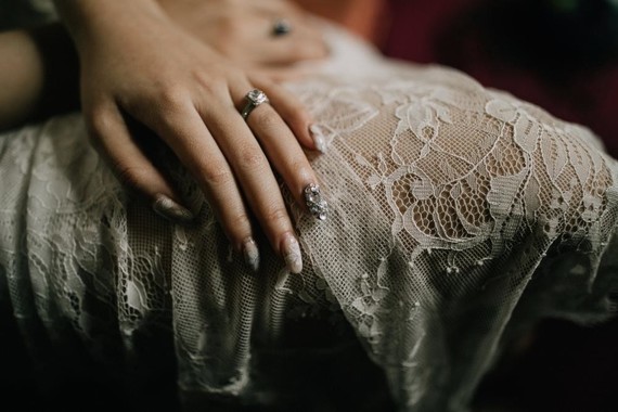 A moody dream garden wedding for a fashion forward couple at Palacio Villahermosa in Spain