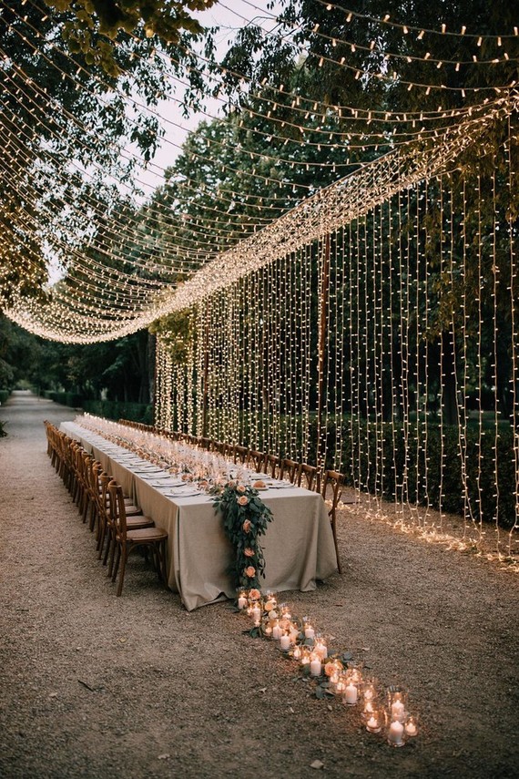A moody dream garden wedding for a fashion forward couple at Palacio Villahermosa in Spain
