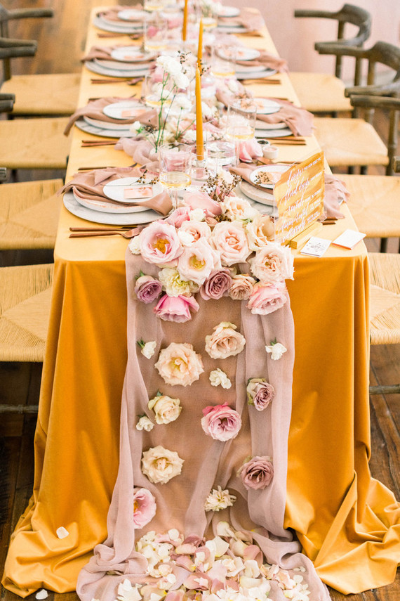 Floral table runner