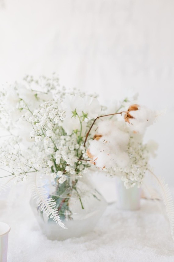 All white arctic wonderland 7th birthday party Inspiration