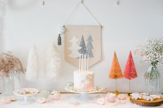All white arctic wonderland 7th birthday party Inspiration