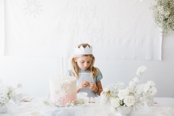 All white arctic wonderland 7th birthday party Inspiration